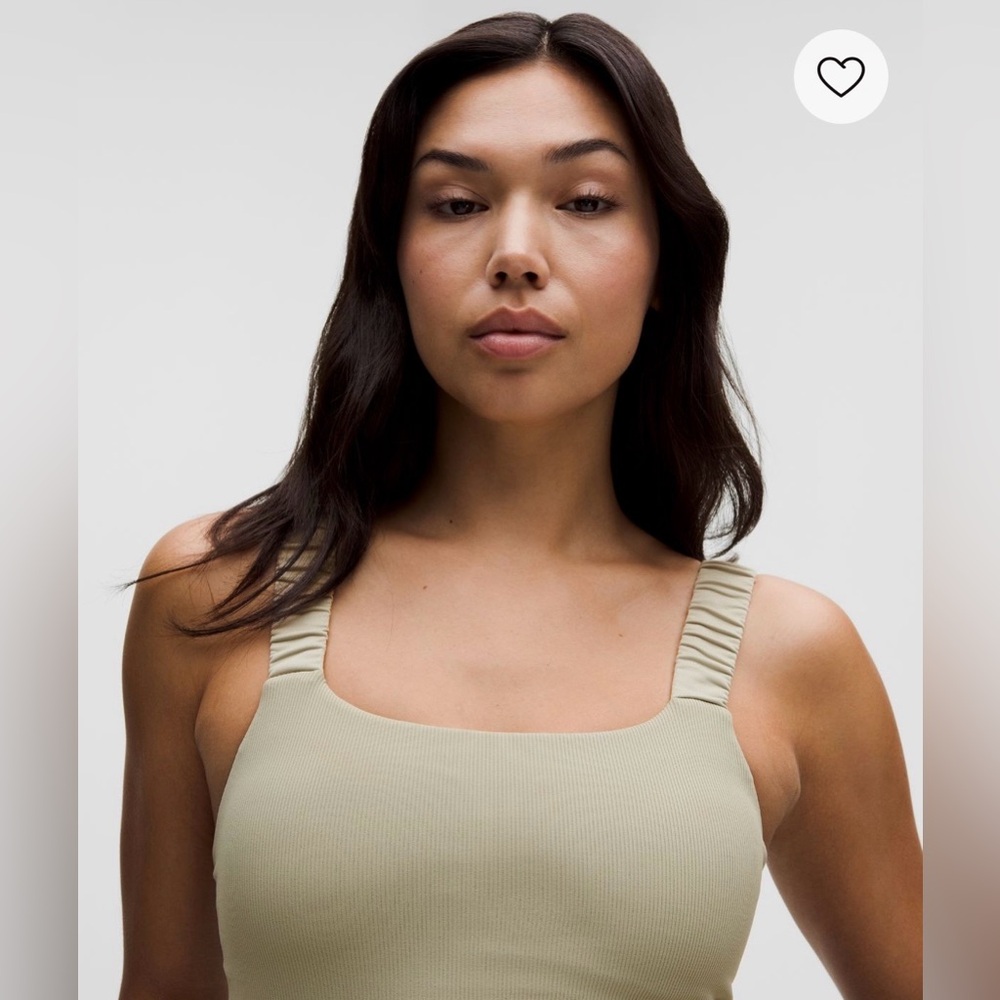 NWT Lululemon Athletica Ruched-Strap Cropped Keyhole Tank Top in Raw Linen - Picture 3 of 12